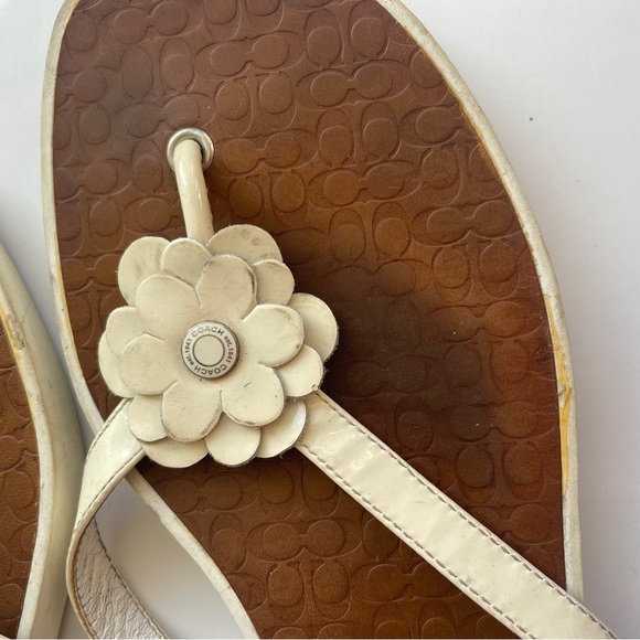 Coach White Lindy Patent Leather Sandals - Picture 2 of 4